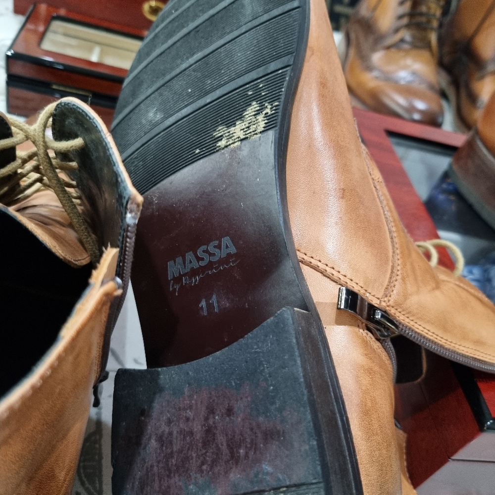 Men's brown leather Massa boots size 11. Lace up. Winter. Designer. Vgc.No vi - Picture 4 of 4